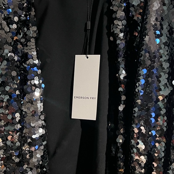 SEQUIN JACKET - GUNMETAL SEQUINS. M/L NWT - Picture 11 of 13